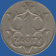 1 злотый Польши 1929 года