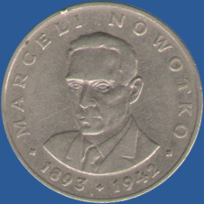 Марчели Новотко на монете 20 злотых Польши 1976 года